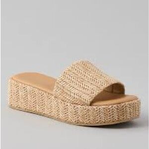 AE Raffia Flatform Wedge Sandal - Only Worn Once!